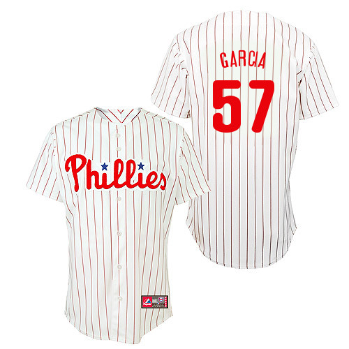 Luis Garcia #57 Youth Baseball Jersey-Philadelphia Phillies Authentic Home White Cool Base MLB Jersey